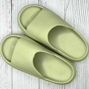Womens Slides Small New‎ Green Slipper Sandals Shower Slip On House Shoes